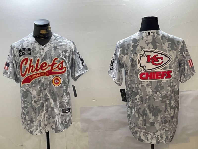 Men Kansas City Chiefs Blank Nike Arctic Camo 2024 Salute to Service Limited NFL Jersey